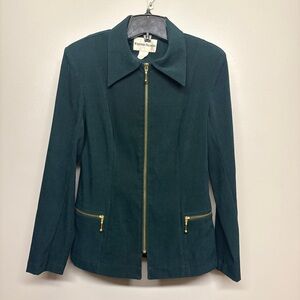 Vintage Vanessa Steven’s Green Zippered Blazer Jacket SIZE 6